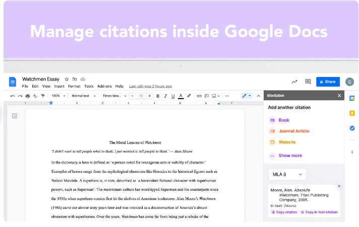 Preview of the Bibcitation Bibliography & Citation Generator.