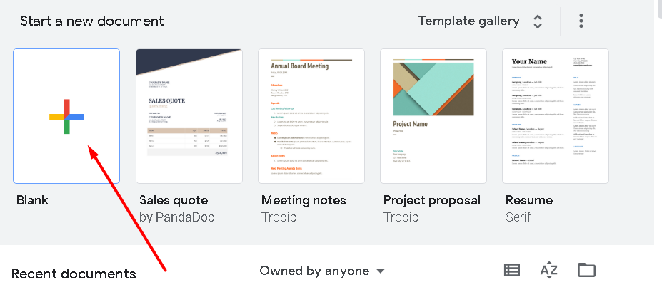 create new  document
